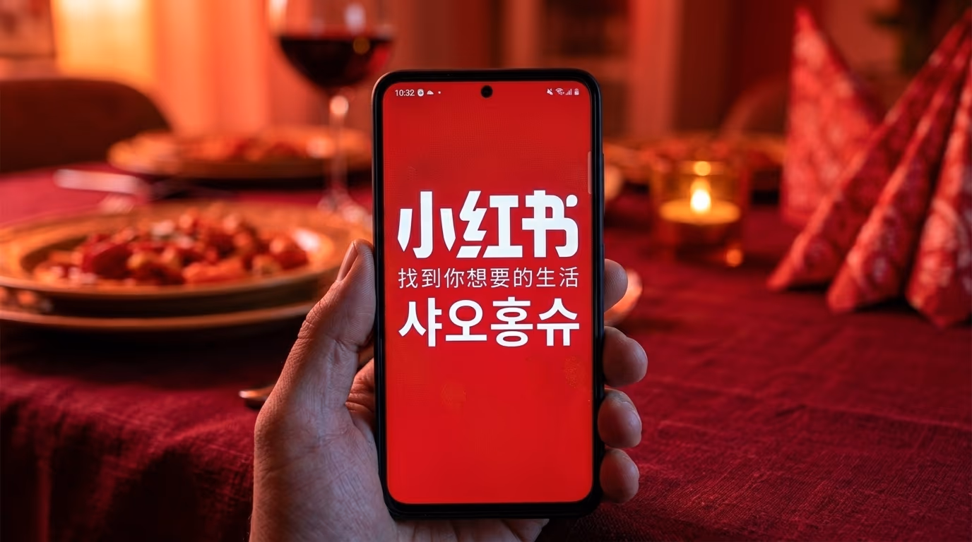 샤오홍슈 앱 화면 · 중국인들이 제주도 맛집을 검색하는 모습