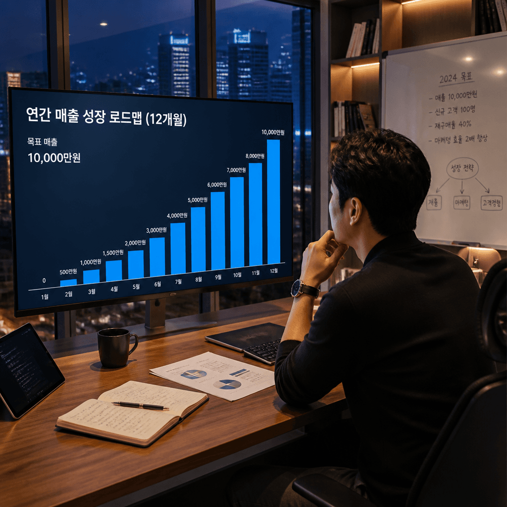 대행사 창업 후 월 매출 1,000만원까지 · 6~12개월 로드맵