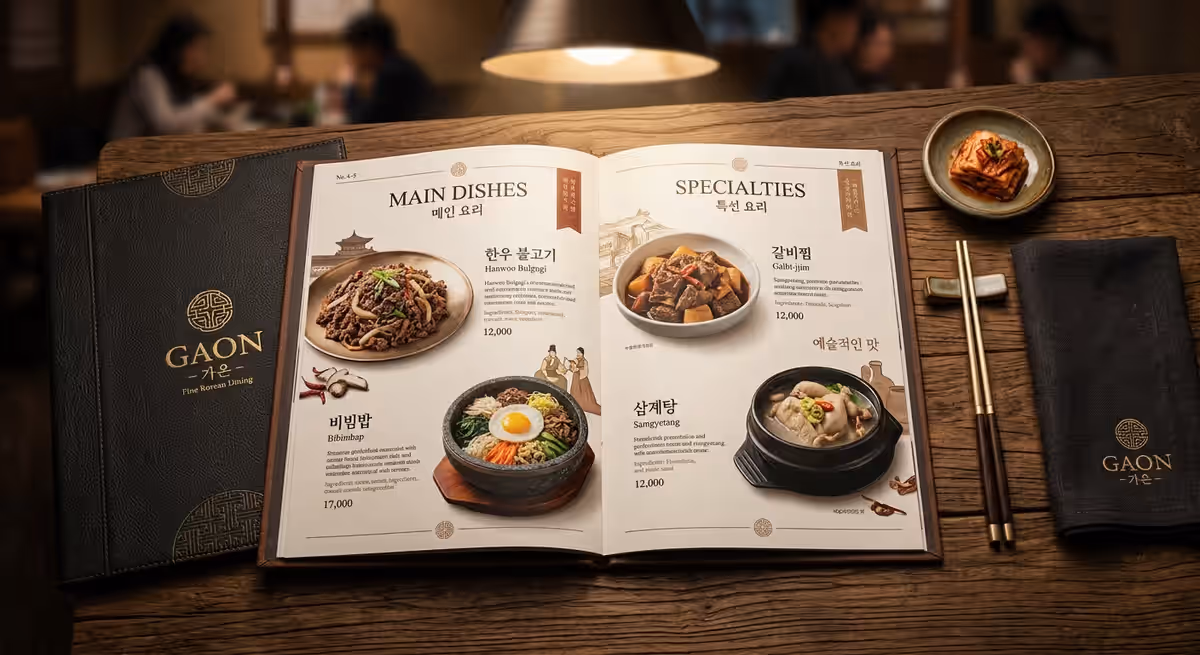 식당 메뉴판 제작