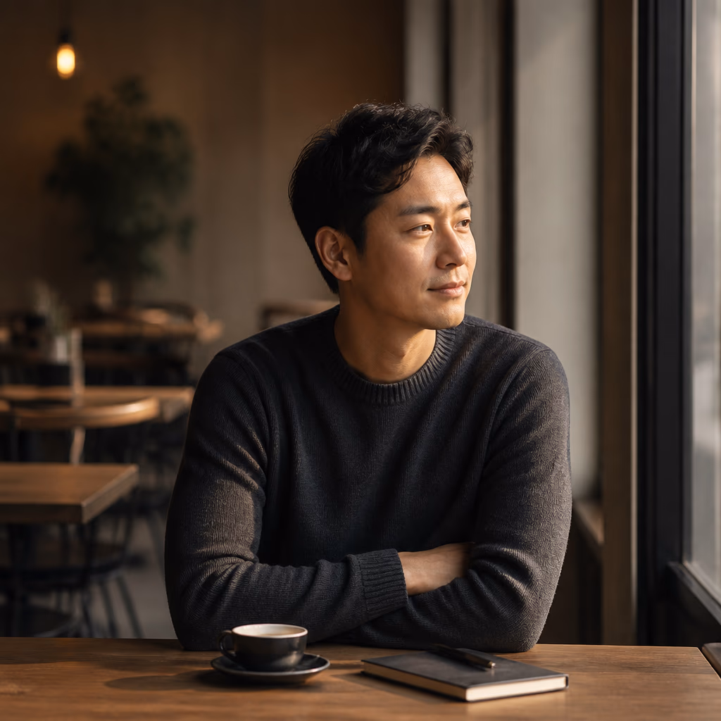 AI제주 공양걸 대표 · 원목 테이블에서 노트북 앞의 프로필 컷
