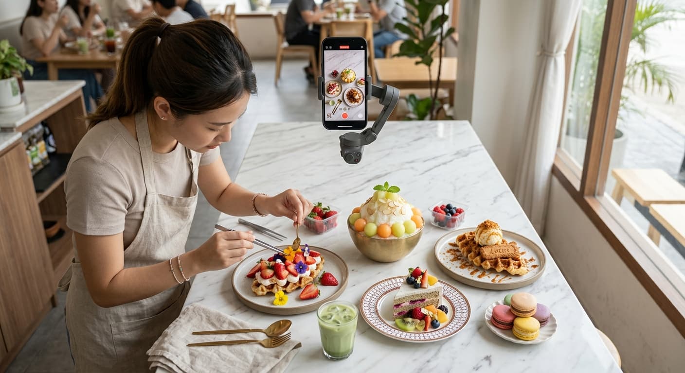 카페 디저트 단면 클로즈업 촬영
