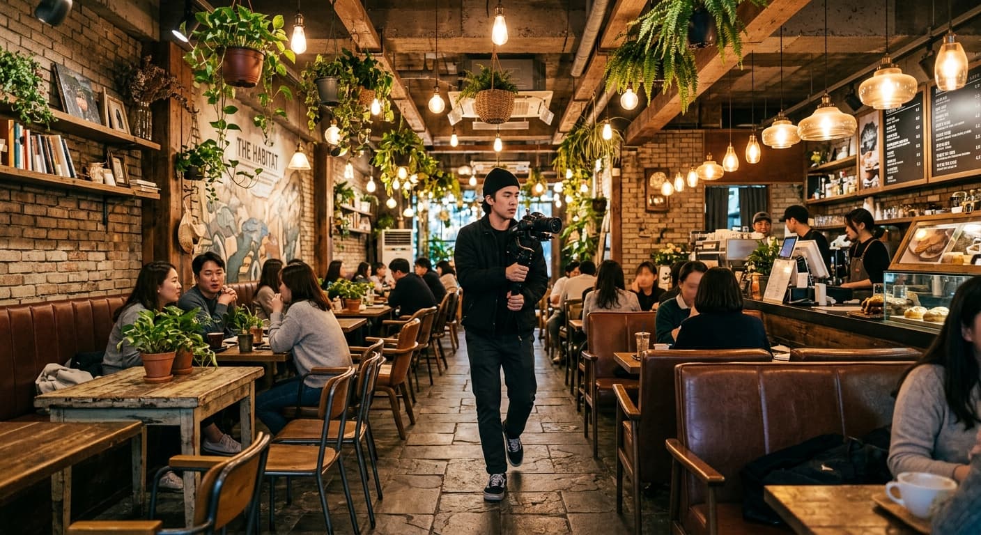 카페 인테리어 walkthrough 짐벌 촬영