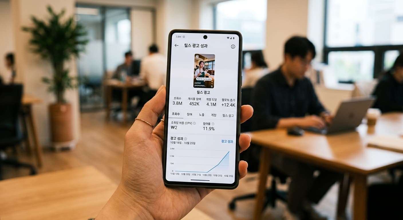 인스타 릴스 광고 ROI 계산 · 광고비 1만원 매장 방문