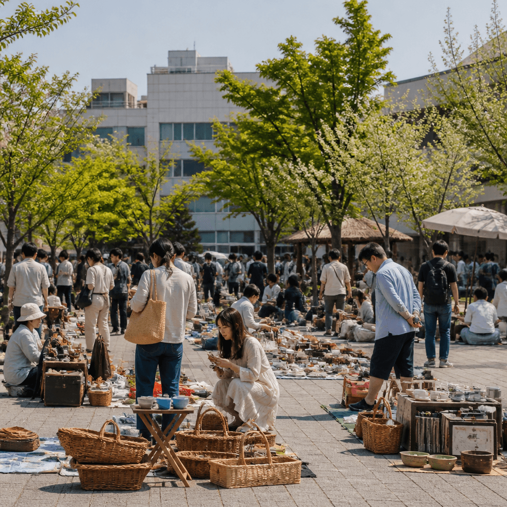 손님에게 방문 경로를 여쭙는 계산대의 자연스러운 대화 (컨셉 이미지)