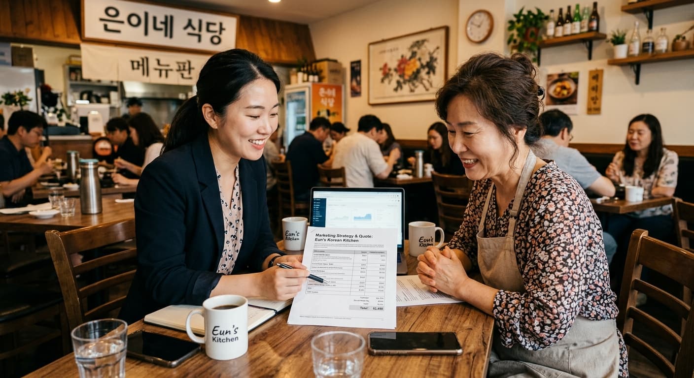 식당 광고 견적 보조 이미지