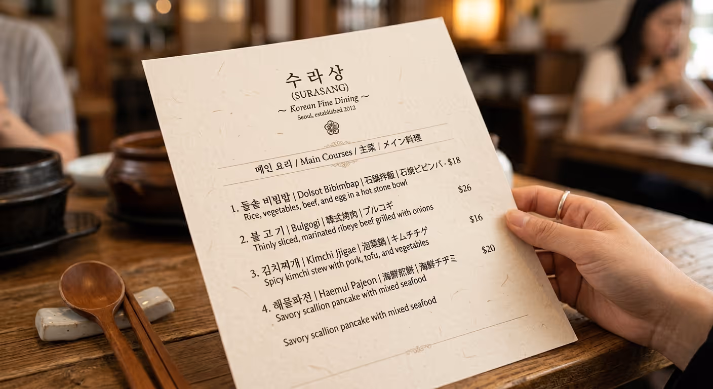 다국어 메뉴판