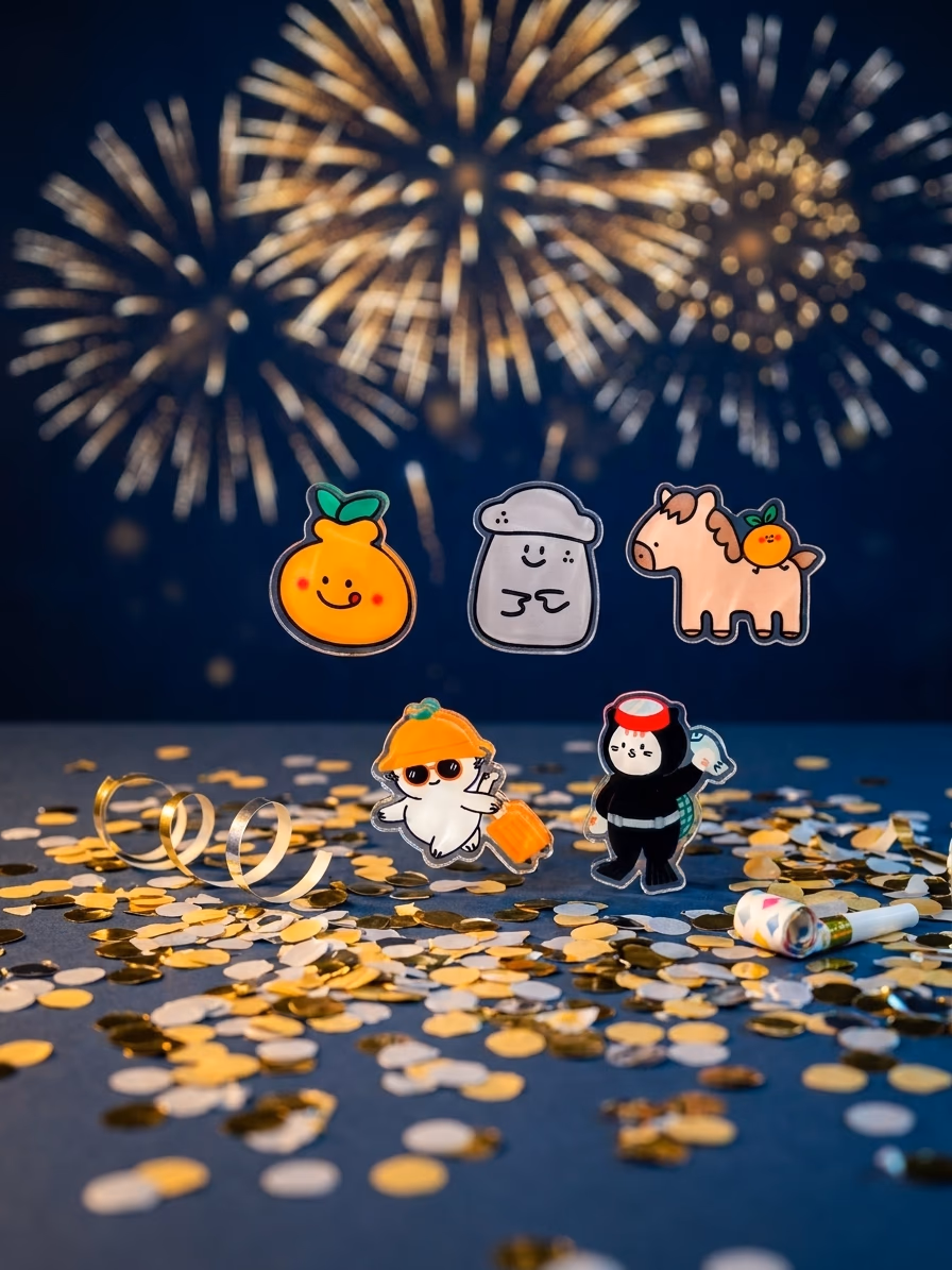AI 리마스터링 변환 New Year Confetti 스타일 인스타 피드 컷
