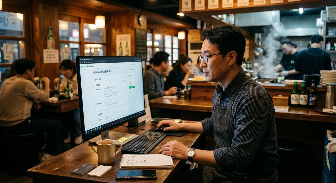 네이버 키워드 광고 매장 업종별 단가 · 음식점 평균