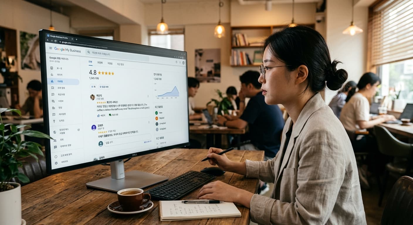 음식점 구글 비즈니스 다국어 응답