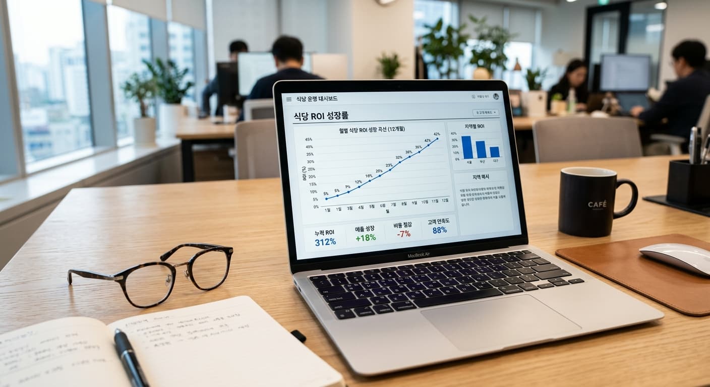 음식점 홍보 비용 12개월 ROI 곡선