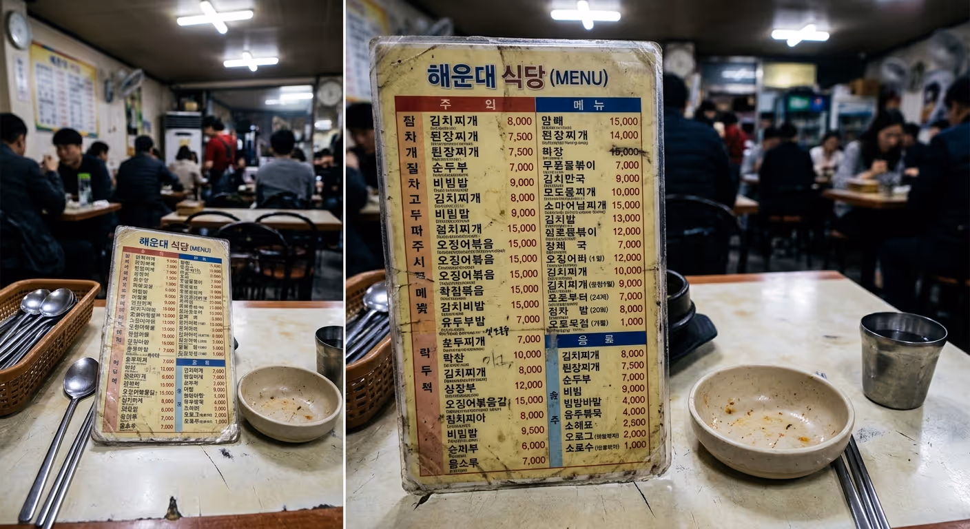 낡은 코팅 메뉴판