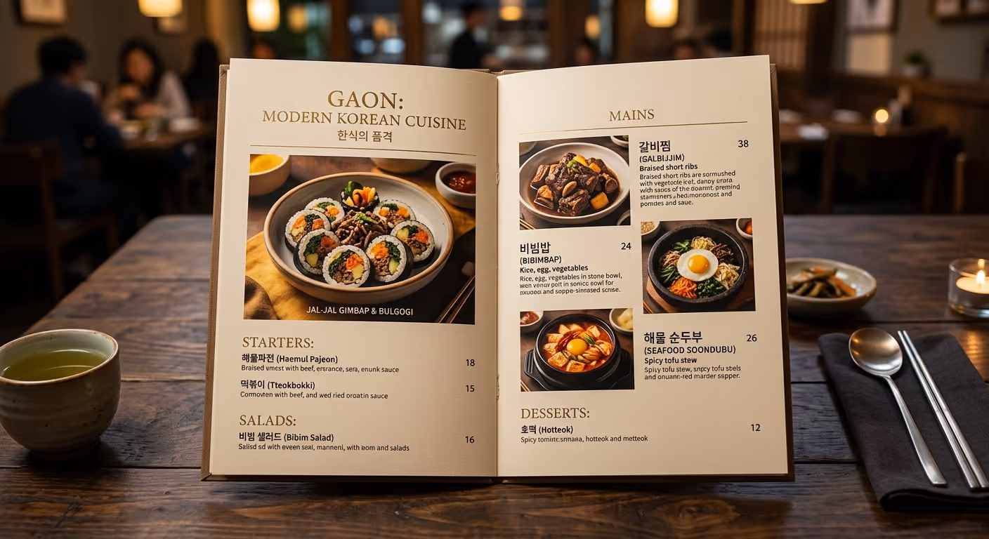 프로페셔널한 메뉴판