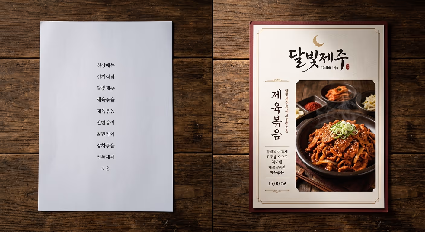 메뉴명 비교 — 같은 음식 다른 이름