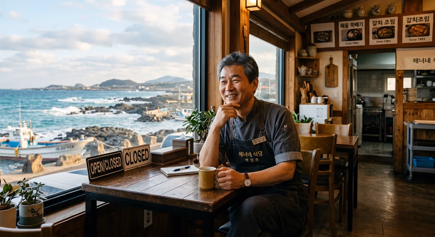 여유 있는 식당 사장님