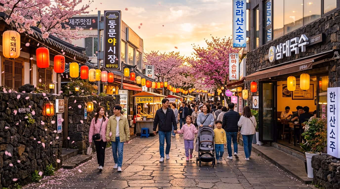 제주도 맛집 마케팅 — 벚꽃 핀 제주 맛집 거리