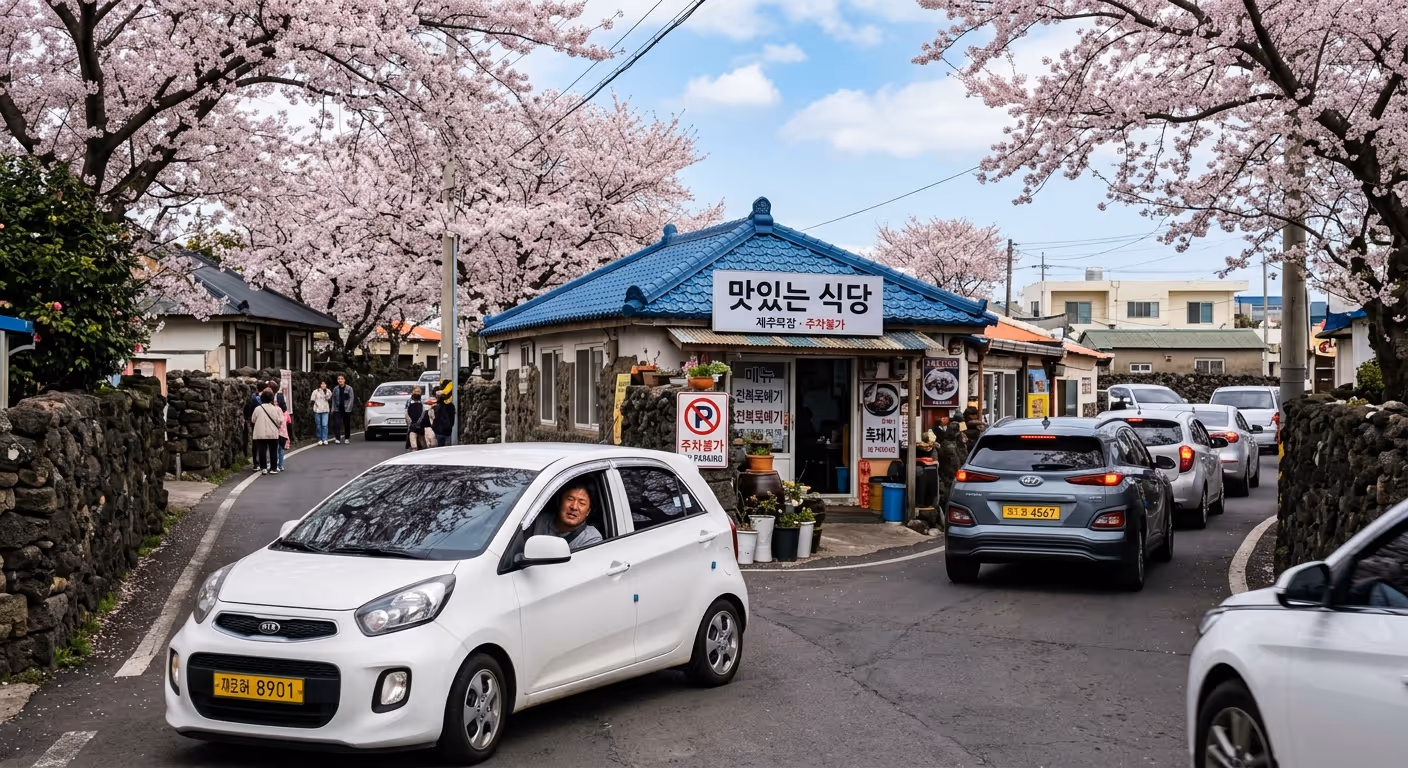 주차 공간이 없어 손님을 놓치는 제주 식당