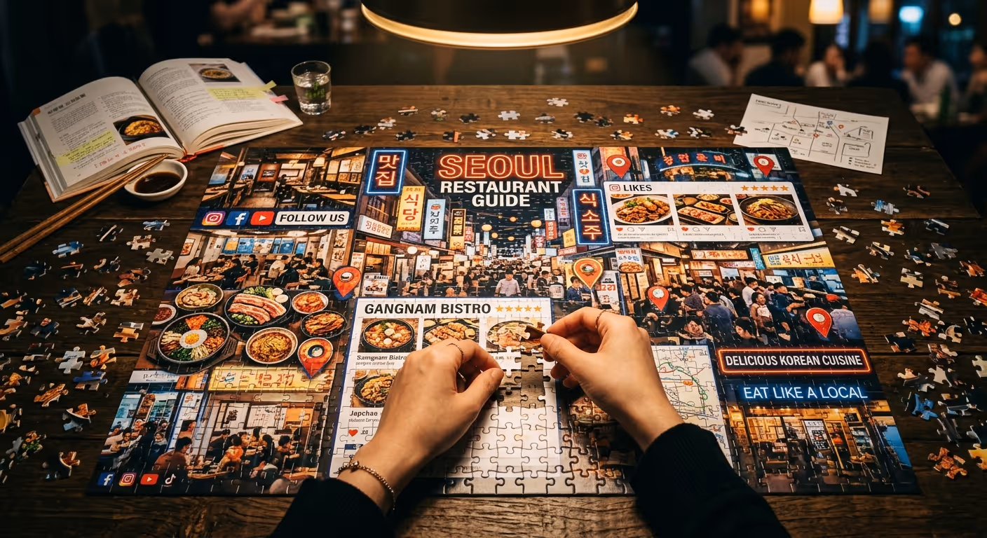 마케팅 퍼즐을 맞추는 모습