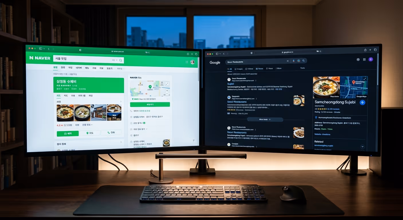 네이버와 구글의 순위 결정 방식 비교