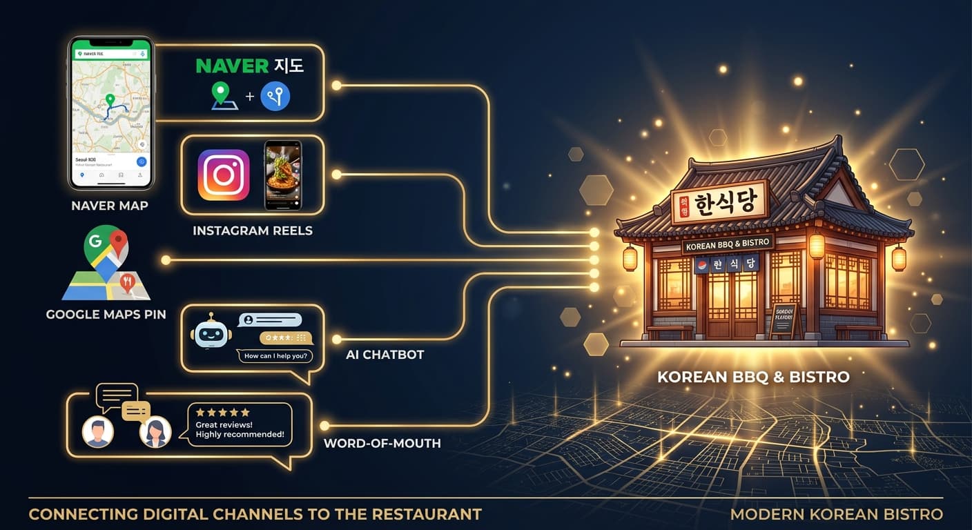 고객이 음식점을 찾는 5가지 디지털 경로