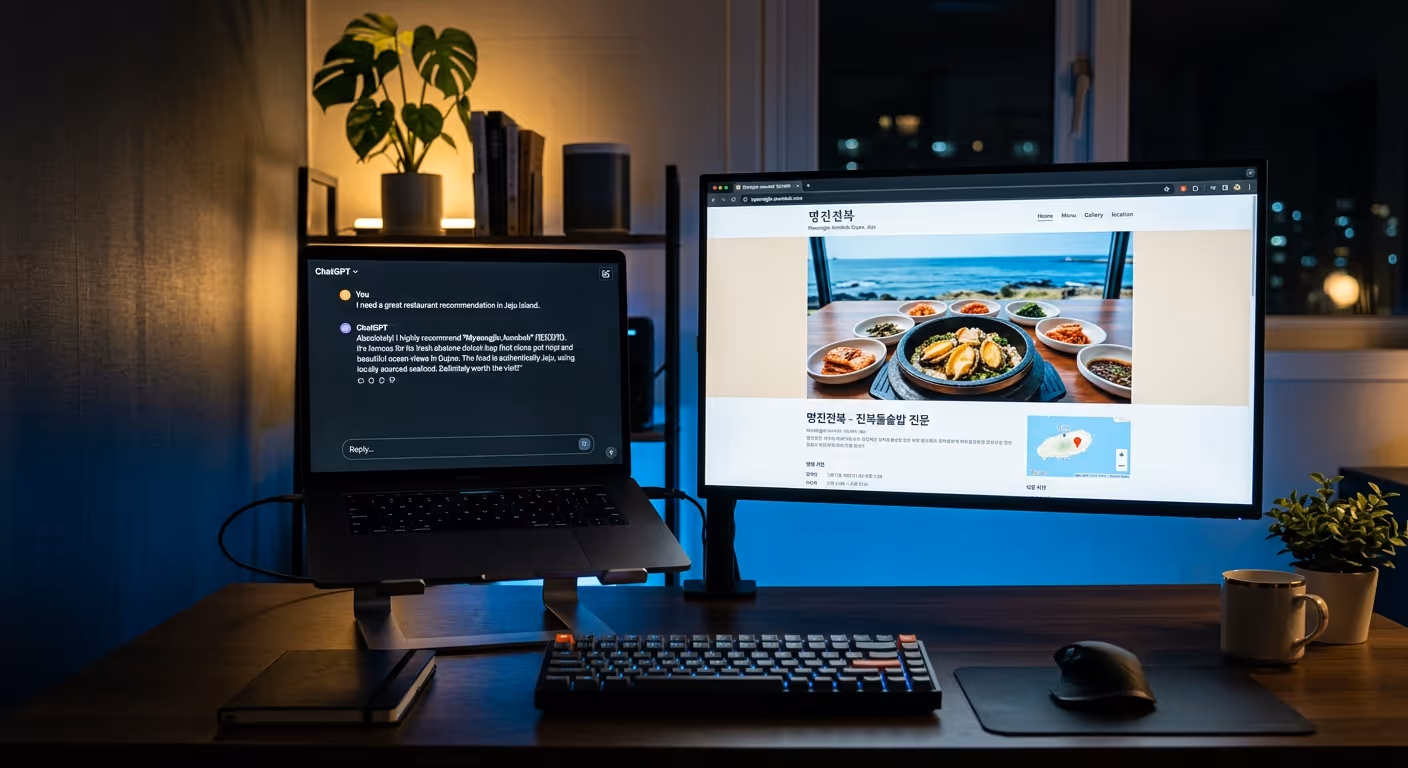 ChatGPT가 제주 맛집을 추천하는 화면