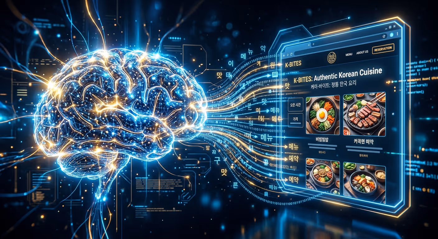 AI 신경망이 웹사이트에서 정보를 가져오는 개념