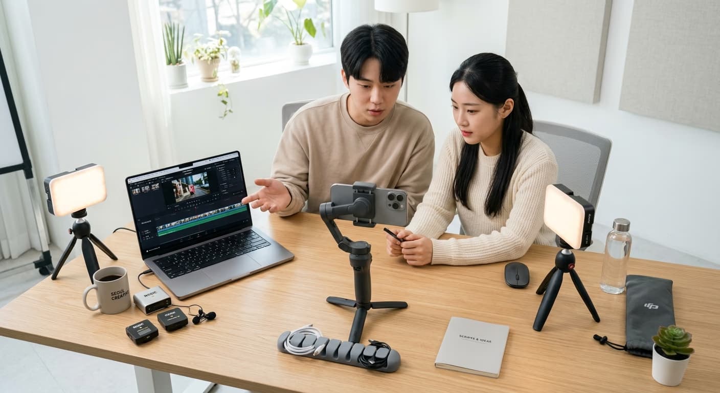 스마트폰으로 짧은 세로 영상을 보는 모습